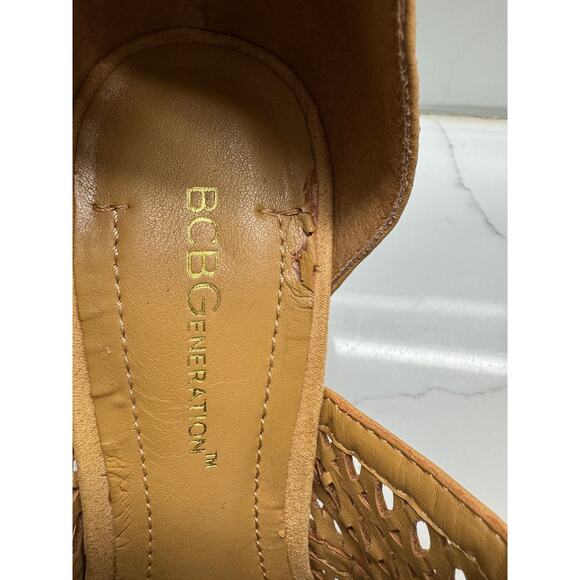 BCBGeneration Peep Toe Ankle Strap Stilettos, Toffee, Basic Calf/Nubuck, 7.5M - Picture 7 of 10